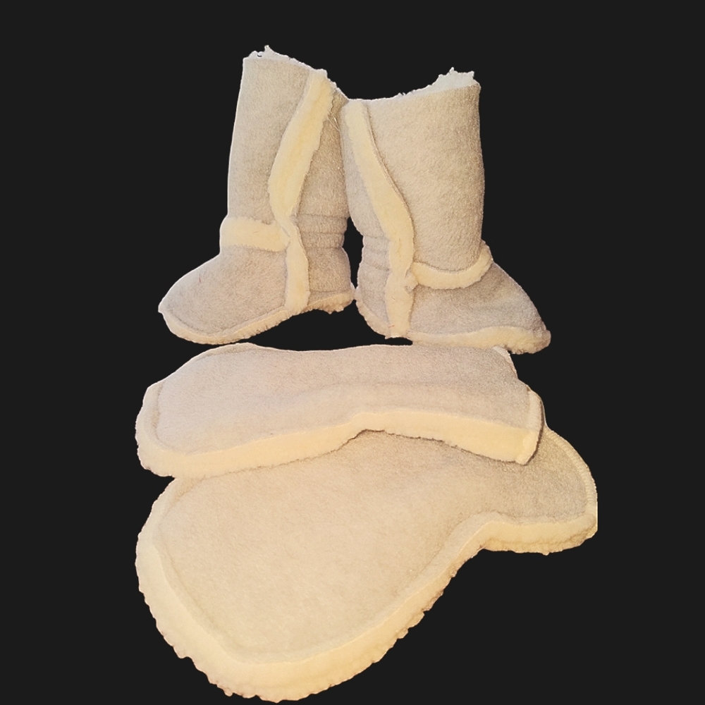 ❤️ Shearling Baby Mitts Booties Set Medium